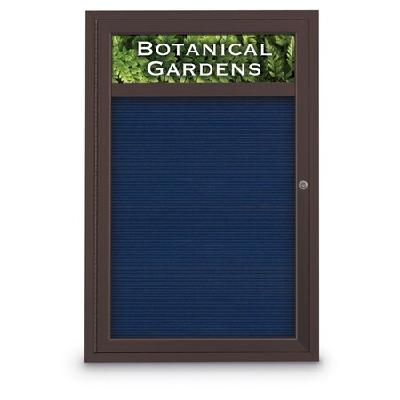 United Visual Products Indoor Enclosed Combo Board, 42"x32", Black Frame/Blue & Keylime UVCB4232B-BLUE-KEYLIME